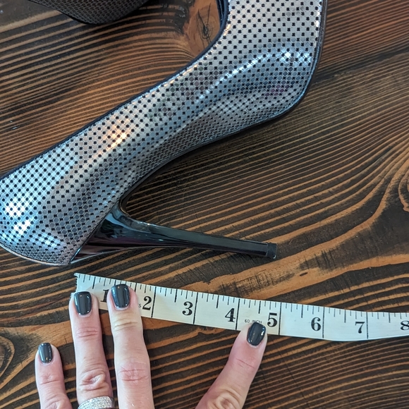 Giuseppe Zanotti Vero Cuouo stiletto peep toe silver heels - Picture 8 of 10